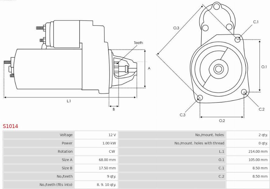 AS-PL S1014 - Motorino d'avviamento autozon.pro