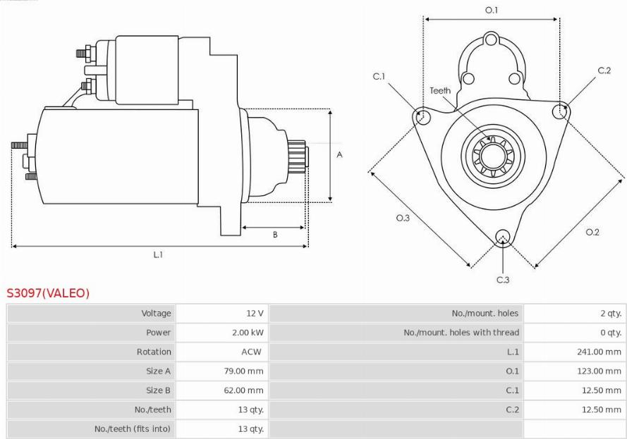 AS-PL S3097(VALEO) - Motorino d'avviamento autozon.pro