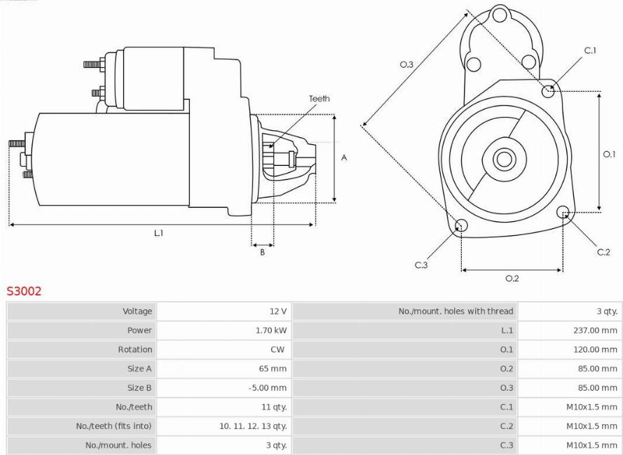 AS-PL S3002 - Motorino d'avviamento autozon.pro