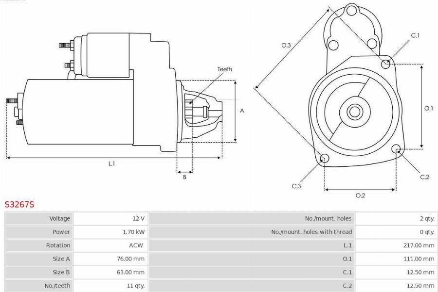 AS-PL S3267S - Motorino d'avviamento autozon.pro