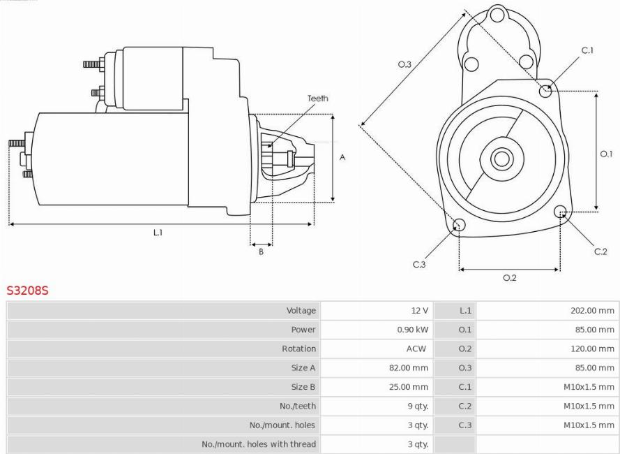 AS-PL S3208S - Motorino d'avviamento autozon.pro