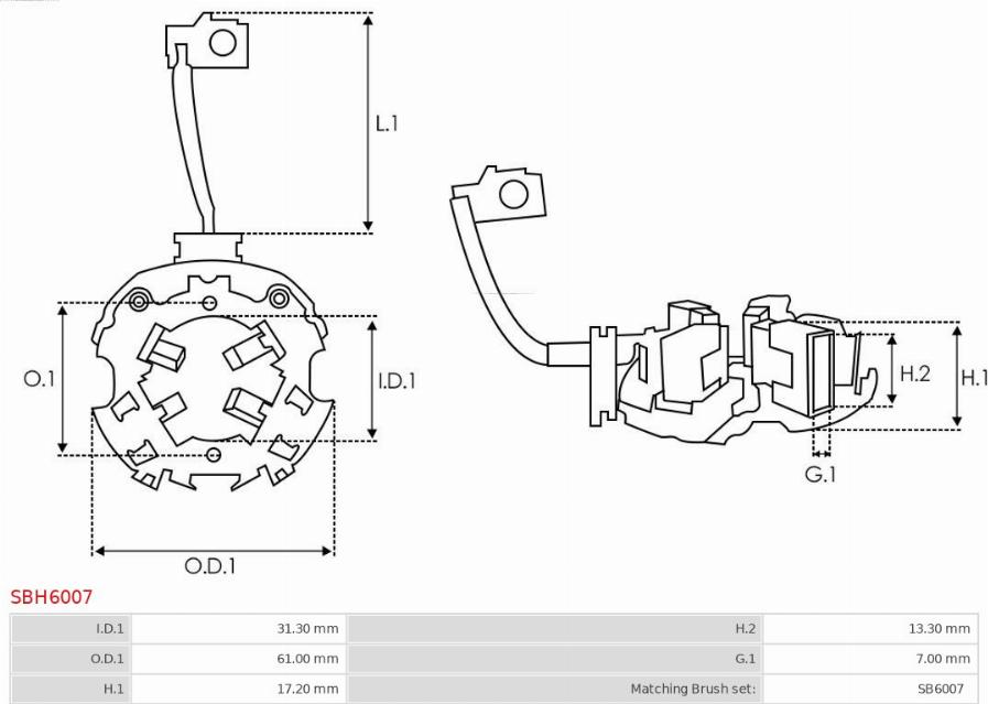 AS-PL SBH6007 - Supporto, Spazzole in carbone autozon.pro