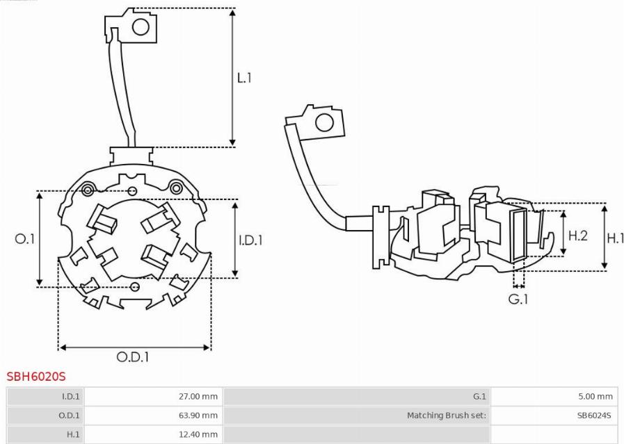 AS-PL SBH6020S - Supporto, Spazzole in carbone autozon.pro