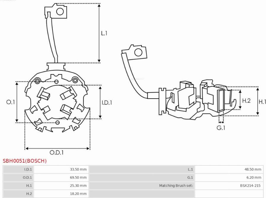 AS-PL SBH0051(BOSCH) - Supporto, Spazzole in carbone autozon.pro