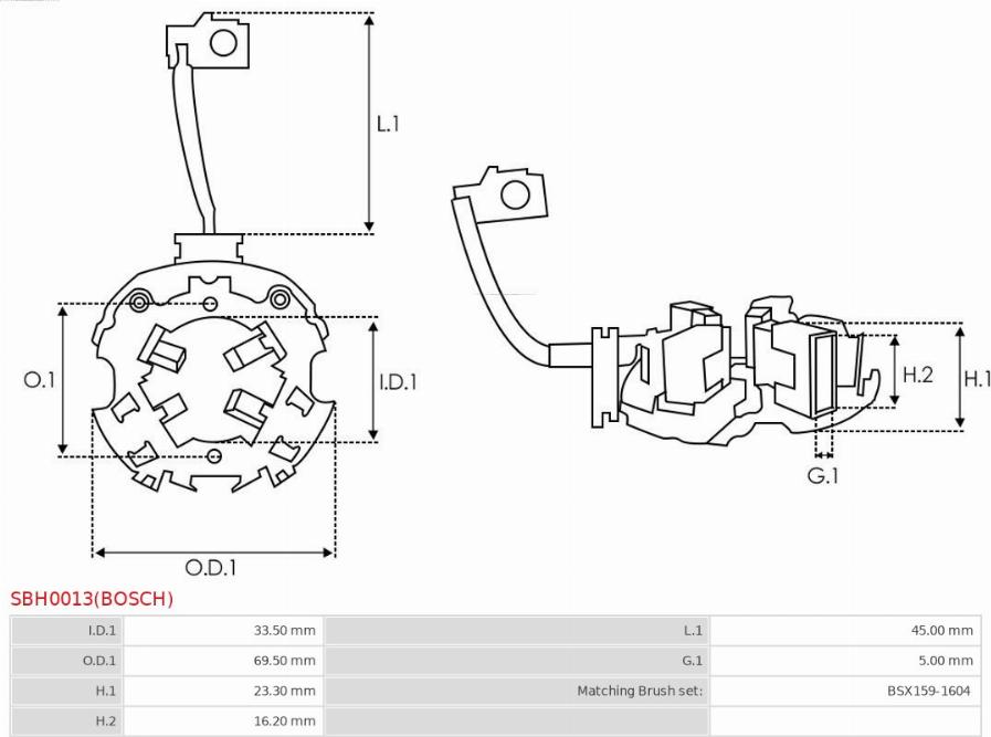 AS-PL SBH0013(BOSCH) - Supporto, Spazzole in carbone autozon.pro