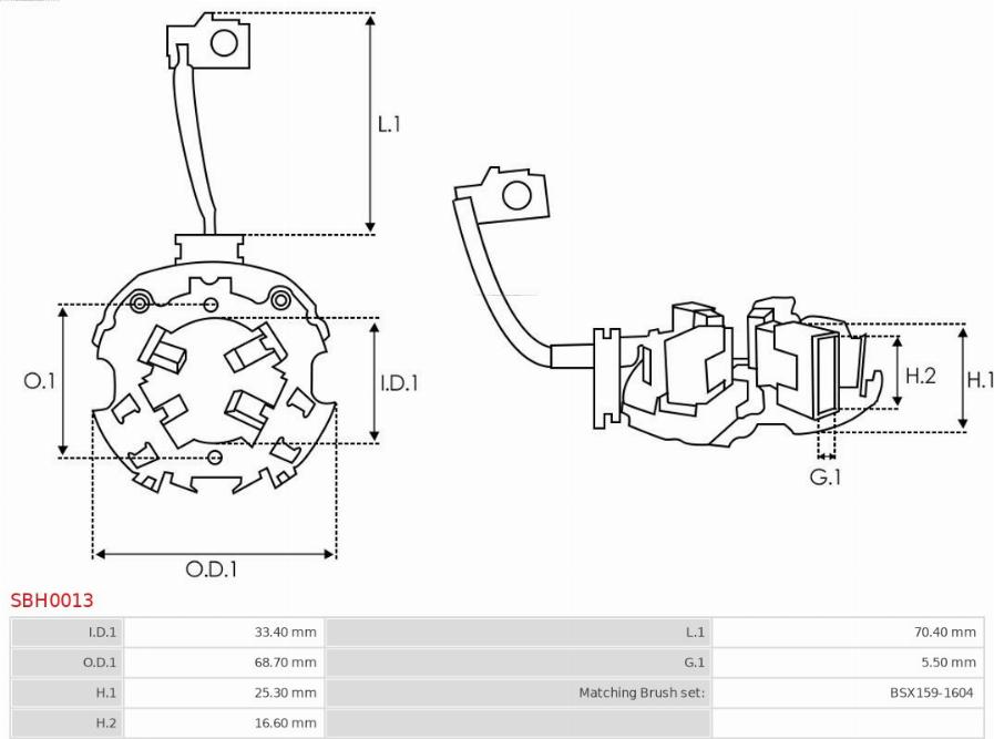 AS-PL SBH0013 - Supporto, Spazzole in carbone autozon.pro