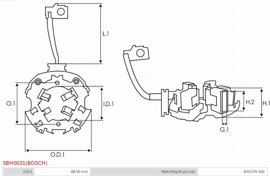 AS-PL SBH0031(BOSCH) - Supporto, Spazzole in carbone autozon.pro