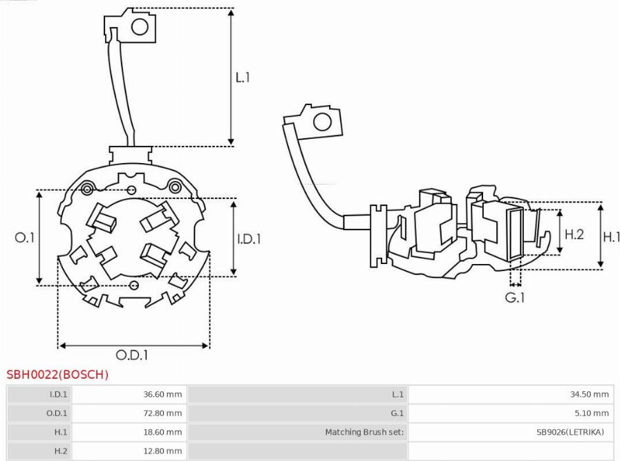 AS-PL SBH0022(BOSCH) - Supporto, Spazzole in carbone autozon.pro