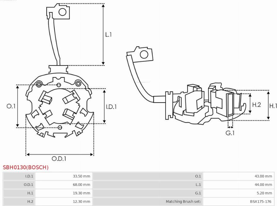 AS-PL SBH0130(BOSCH) - Supporto, Spazzole in carbone autozon.pro