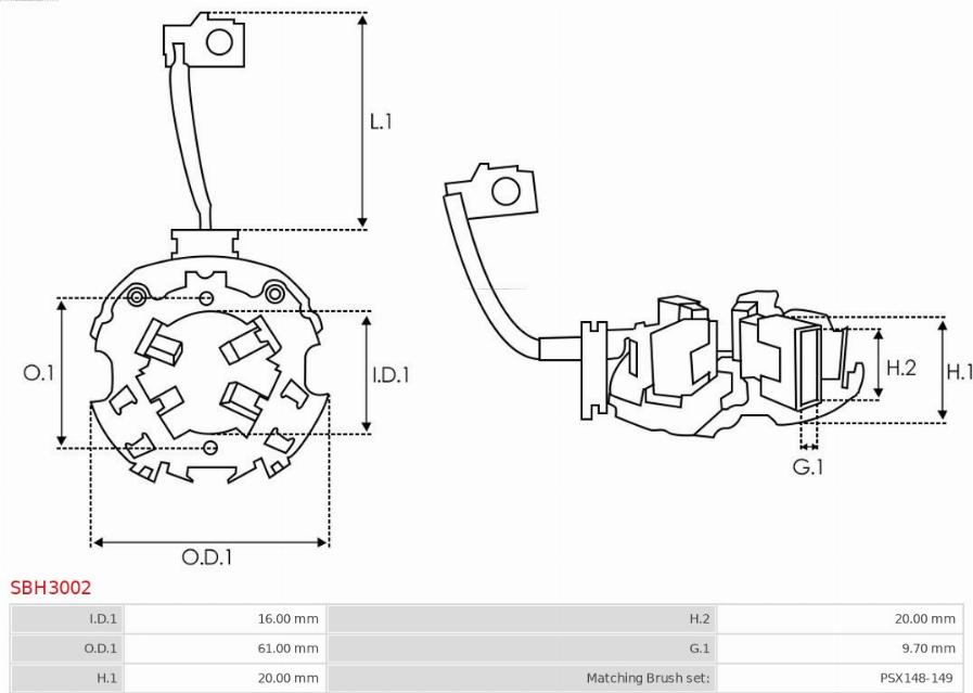 AS-PL SBH3002 - Supporto, Spazzole in carbone autozon.pro