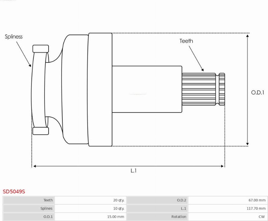 AS-PL SD5049S - Pignone, Motorino d'avviamento autozon.pro