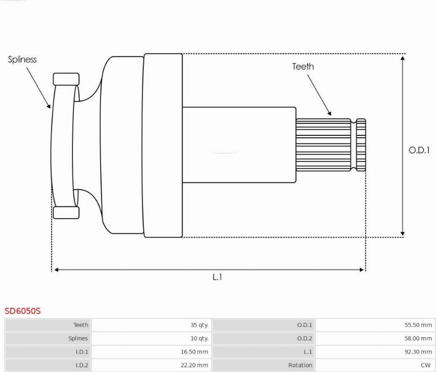 AS-PL SD6050S - Pignone, Motorino d'avviamento autozon.pro