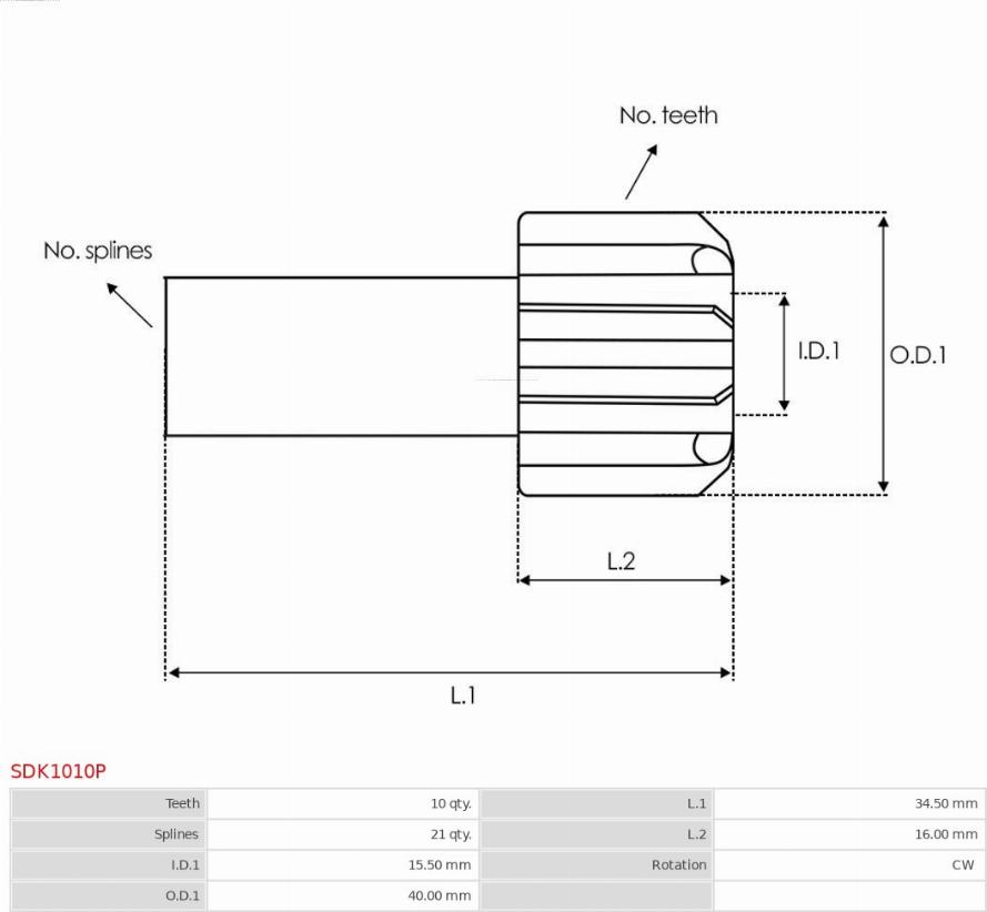 AS-PL SDK1010P - Pignone, Motorino d'avviamento autozon.pro