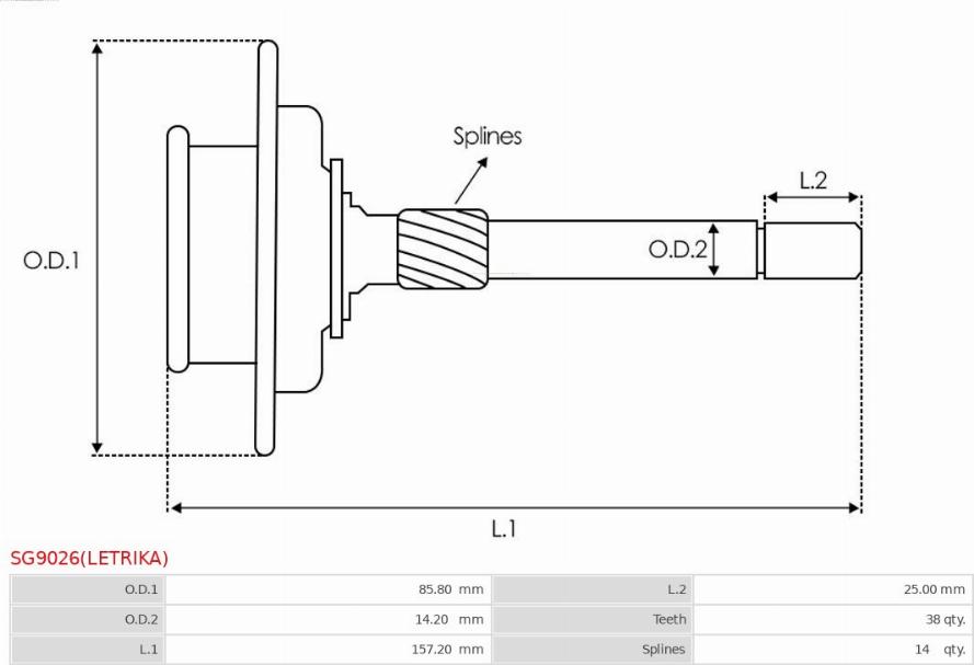 AS-PL SG9026(LETRIKA) - Kit riparazione, Rotismo planetario-Starter autozon.pro