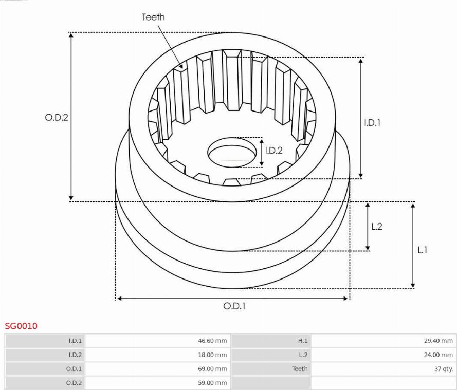 AS-PL SG0010 - Kit riparazione, Motorino avviamento autozon.pro