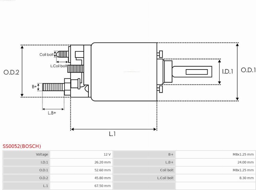 AS-PL SS0052(BOSCH) - Elettromagnete, Motore d'avviamento autozon.pro