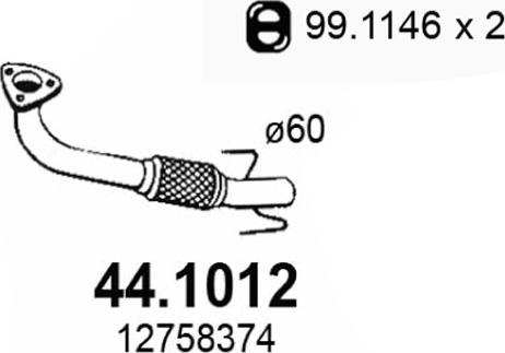 ASSO 44.1012 - Tubo gas scarico autozon.pro