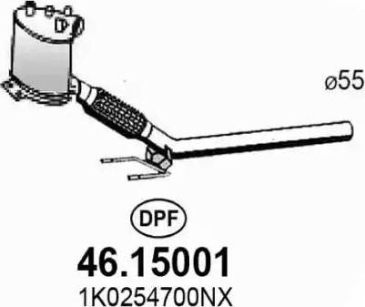 ASSO 4615001 - Filtro antiparticolato / particellare, Impianto gas scarico autozon.pro