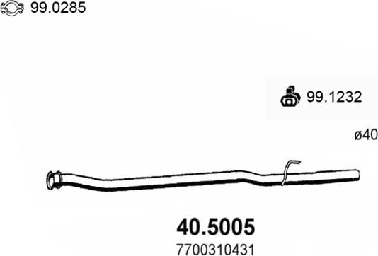 ASSO 40.5005 - Tubo gas scarico autozon.pro