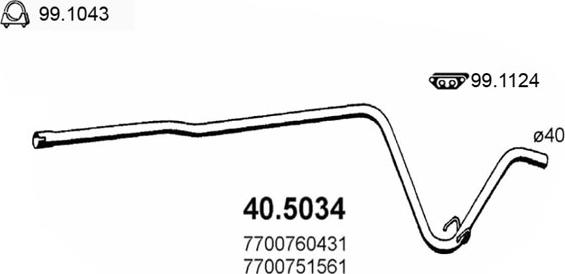 ASSO 40.5034 - Tubo gas scarico autozon.pro