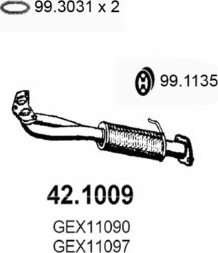 ASSO 42.1009 - Tubo gas scarico autozon.pro