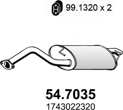 ASSO 54.7035 - Silenziatore posteriore autozon.pro