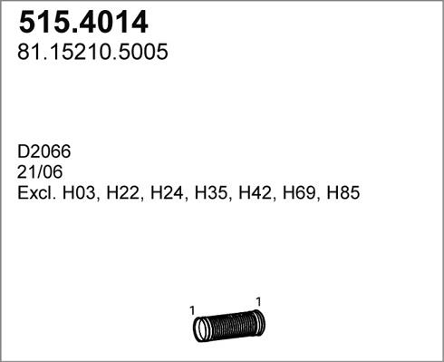 ASSO 515.4014 - Flessibile, Impianto gas scarico autozon.pro