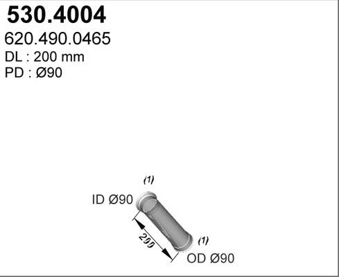 ASSO 530.4004 - Flessibile, Impianto gas scarico autozon.pro