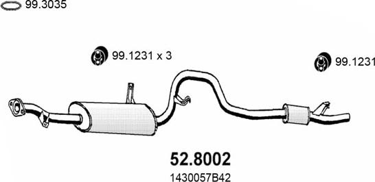 ASSO 52.8002 - Silenziatore centrale / posteriore autozon.pro