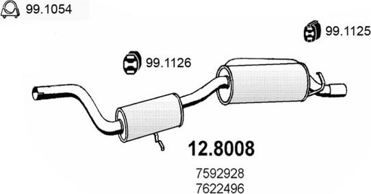 ASSO 12.8008 - Silenziatore centrale / posteriore autozon.pro