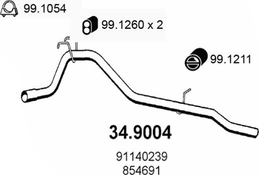 ASSO 34.9004 - Tubo gas scarico autozon.pro