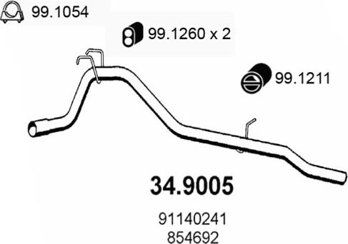 ASSO 34.9005 - Tubo gas scarico autozon.pro