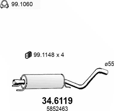 ASSO 34.6119 - Silenziatore centrale autozon.pro