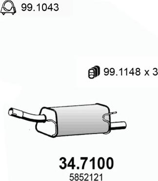 ASSO 34.7100 - Silenziatore posteriore autozon.pro