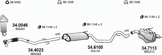 ASSO ART3554 - Impianto gas scarico autozon.pro