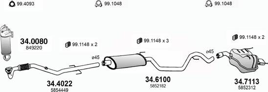 ASSO ART3555 - Impianto gas scarico autozon.pro