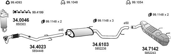 ASSO ART3556 - Impianto gas scarico autozon.pro