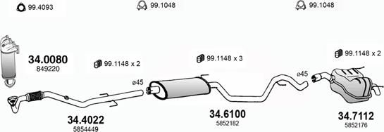 ASSO ART3550 - Impianto gas scarico autozon.pro