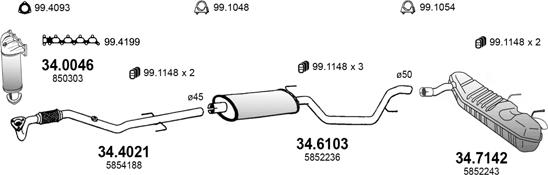 ASSO ART3552 - Impianto gas scarico autozon.pro