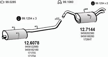 ASSO ART3044 - Impianto gas scarico autozon.pro