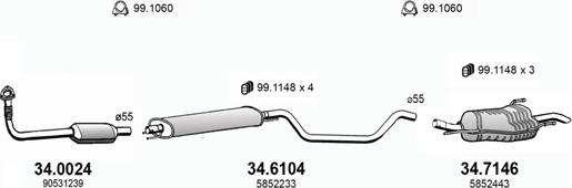 ASSO ART3041 - Impianto gas scarico autozon.pro