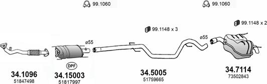 ASSO ART3304 - Impianto gas scarico autozon.pro