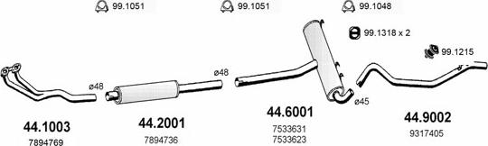 ASSO ART2250 - Impianto gas scarico autozon.pro