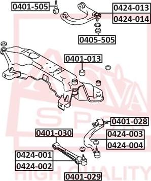 ASVA 0424-002 - Braccio oscillante, Sospensione ruota autozon.pro