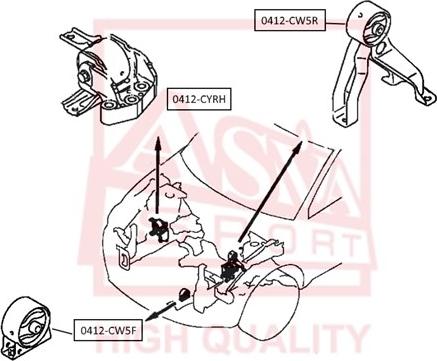 ASVA 0412-CW5R - Sospensione, Motore autozon.pro