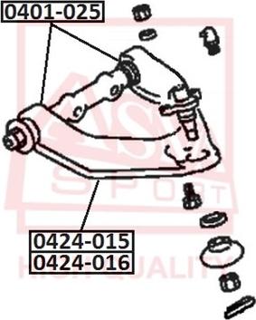 ASVA 0424-016 - Braccio oscillante, Sospensione ruota autozon.pro