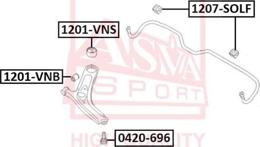 ASVA 0420-696 - Giunto di supporto / guida autozon.pro