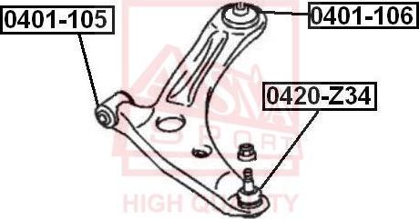 ASVA 0420-Z34 - Giunto di supporto / guida autozon.pro