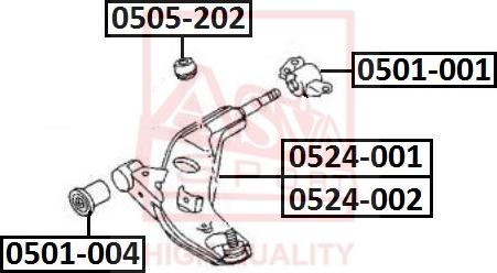 ASVA 0524-001 - Braccio oscillante, Sospensione ruota autozon.pro