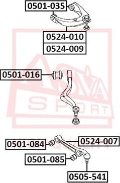 ASVA 0524-010 - Braccio oscillante, Sospensione ruota autozon.pro